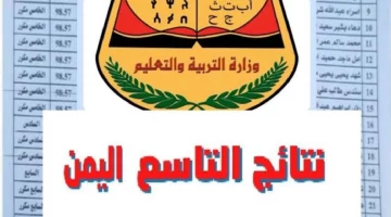 الاستعلام المباشر عن نتائج الصف التاسع اليمن 2024 حسب الاسم ورقم الجلوس من خلال moe-ye.net